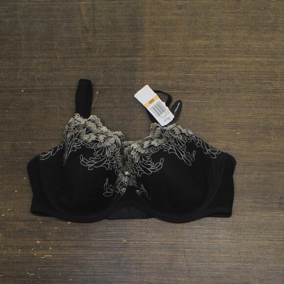 NWT Paramour Aura Embroidered Contour Bra Demi Coverage Black Champagne 40DD - Picture 5 of 10